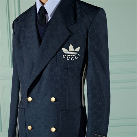 gucci adidas blue blazer